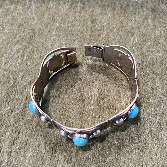 Vintage Hubbell Glass Mexico Alpaca Bracelet - Picture 10 of 16